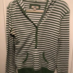 Green and white stripe long sleeve